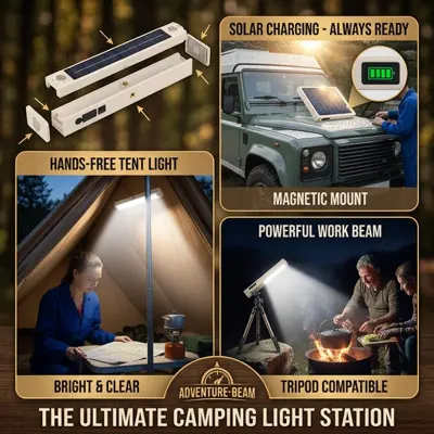 DLC 30W Multifunctional Rechargeable LED Emergency Lamp with Solar and Electric Charging, High-Brightness LED Lighting, Built-In Rechargeable Battery
