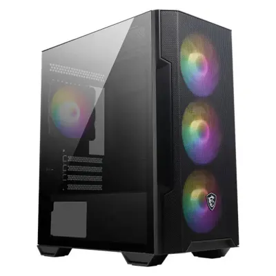 MSI MAG FORGE M100R Micro-ATX Gaming PC Case with 4 ARGB Fans, Mesh Front, Tempered Glass & 240mm Radiator Support