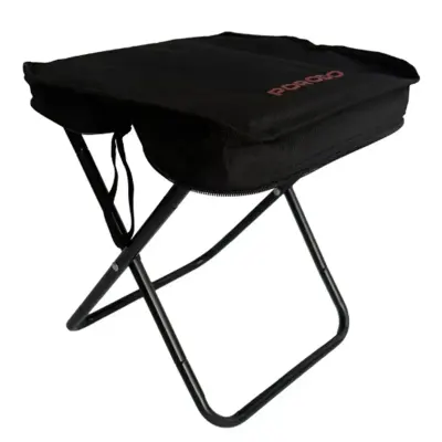 Porodo Quick Fold Portable Camping Seat Ultra-Compact Lightweight 100kg Load Capacity Stable X-Frame Design with Carry Bag Black