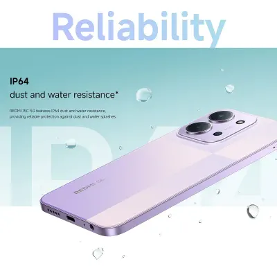 REDMI Redmi 15C 8GB+256GB Dusk Purple Smartphone 5G – 6.9" LCD 120Hz, MediaTek Dimensity 6300, 6000mAh, Dual Camera, NFC