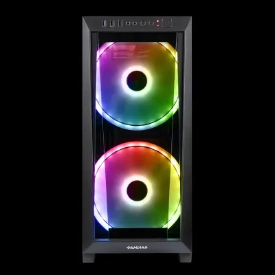 GAMDIAS ATX Mid-Tower Gaming PC Case with Dual 200mm ARGB Fans