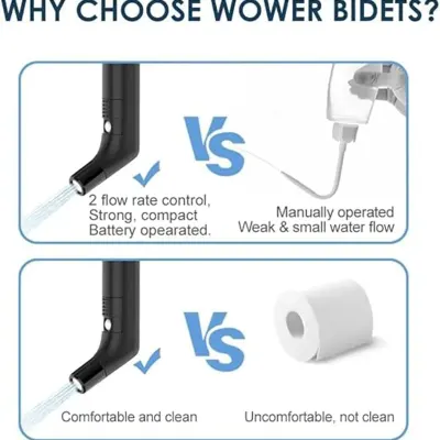 DLC Portable Travel Shattaf Handheld Bidet Spray with 120cm Flexible Water Hose, Compact Personal Hygiene Washing Sprayer for Camping