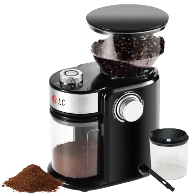 DLC 150W Multi-Speed Electric Coffee Bean Grinder with 240g Large Capacity, Durable Stainless Steel Grinding Blades, Adjustable Coarse-to-Fine Grinding Control
