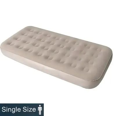 Generic Single Inflatable Air Bed with Electric Pump – Portable PVC Air Mattress, 150kg Capacity, Mid Height Rectangular Design for Camping, Indoor & Guest Room
