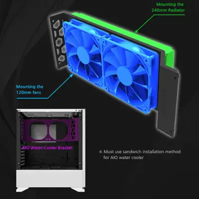 Zalman ATX Mid-Tower Gaming PC Case with Tempered Glass & RGB Lighting