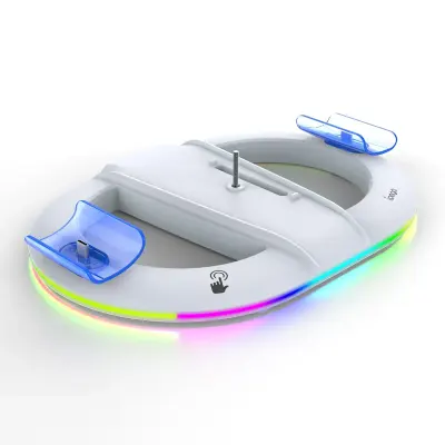 ipega Vertical Stand Charging Dock with RGB Lighting, Dual Controller Charger, Headset Stand and USB Expansion Hub for PS5 Pro / PS5 Slim Console