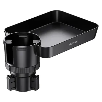 Green Lion Multi-Function Car Cup Holder Tray with 360° Rotation, Food & Beverage Holder, Anti-Shake Cup Holder, Large Storage Tray, Secure Locking Clamp, Universal Car Fit