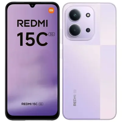 REDMI Redmi 15C 8GB+256GB Dusk Purple Smartphone 5G – 6.9" LCD 120Hz, MediaTek Dimensity 6300, 6000mAh, Dual Camera, NFC