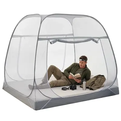 Generic Foldable Mosquito Tent 200×200×200cm – Insect Protection with Steel Pole Frame & Travel Bag
