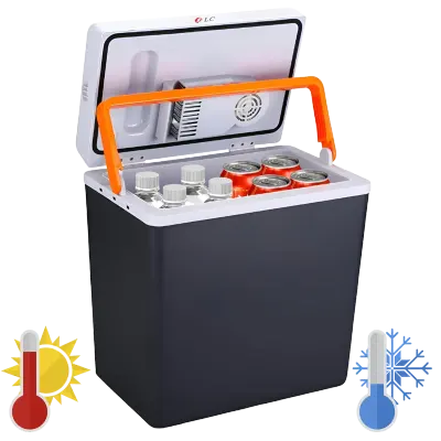 DLC 20L Portable Electric Car Refrigerator Cooler and Warmer with Dual Cooling and Heating Functions, 12V DC Car and 220–240V AC Home Power Compatibility