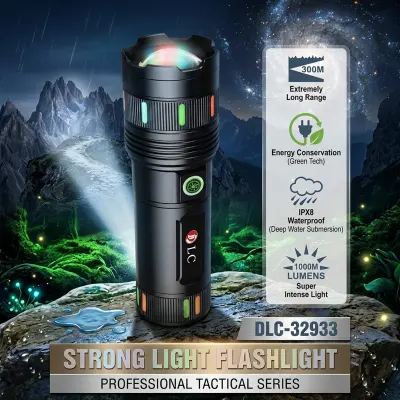 DLC Multifunctional Handheld Flashlight with Portable Handheld Design for Outdoor Camping