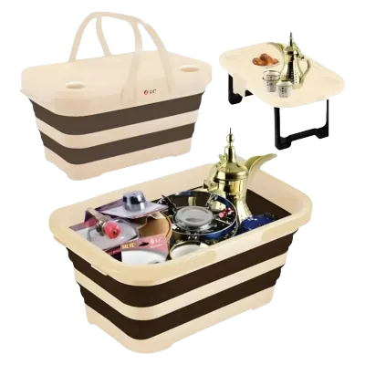 DLC 20L Portable Picnic Storage Box with Spacious Empty Storage Compartment for Camping Equipment, Outdoor Dining Accessories