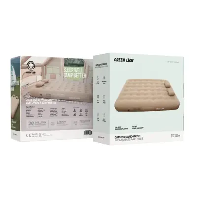 Green Lion GMT-200 Automatic Inflatable Double Air Mattress with Built-In 40W Electric Pump, 2600mAh Rechargeable Battery, 140-Second Fast Inflation, 300kg Load Capacity