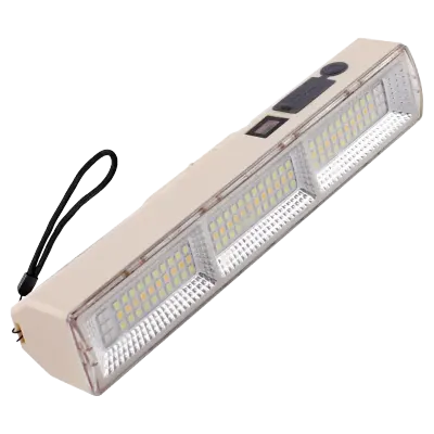 DLC Multifunctional Rechargeable LED Camping and Emergency Work Light with Solar Charging, Magnetic Mounting Base, Hidden Hanging Hook