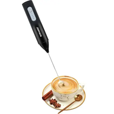 Sonashi Rechargeable Milk Frother 3-Speed – Type-C, Stainless Steel Rod, Silent Operation