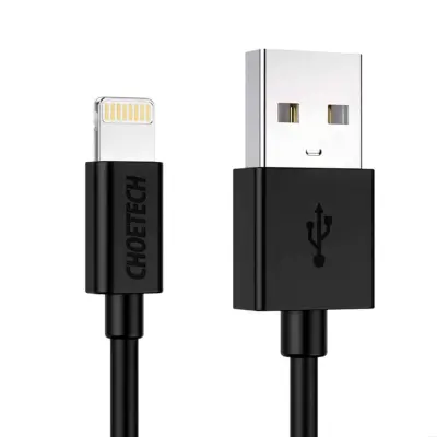 CHOETECH 2.4A MFi Certified Lightning To USB Cable with 1.8 Meter Length, CHOETECH IP0027-BK - Black