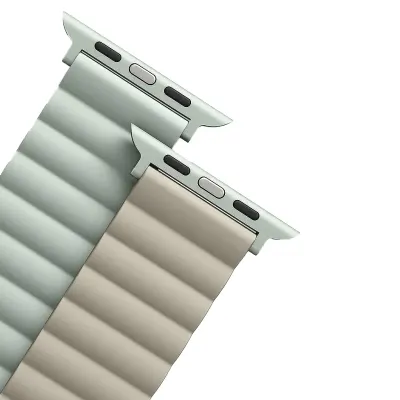UNIQ 45/42/44/49mm Reversible Apple Watch Strap, UNIQ Revix (Only Straps) - Moss GreenTan