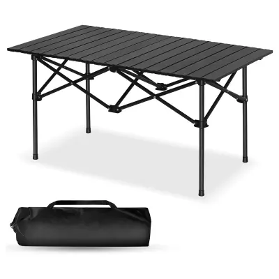 Generic Foldable Aluminum Camping Table 120x55x50 cm – Large Portable Outdoor Roll-Up Table