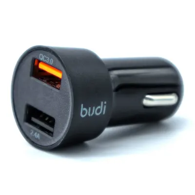 Budi Quick Car Charger 3.0 | QC3.0 | 2 USB Ports |18 Watt | 2.4 AMP | 12 Watt | Budi M8J622Q
