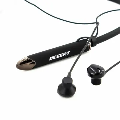 Desert Wireless Neckband ENC Earphone With Extra Bass and 130Hours Standby Time, Desert 1101 - Black