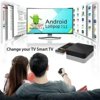 Porodo Android TV Box 1+8 GB Support 4K with BT RCU and USB Dongle, Porodo - Black