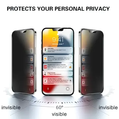 Desert iPhone 15 Pro Soft Privacy Screen Protector, Anti Peeping, Desert Daimond Hardness
