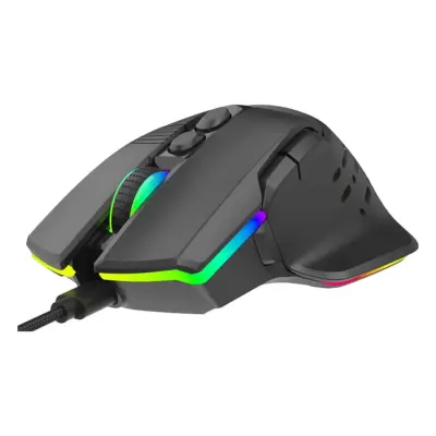 Porodo Gaming 9D Wired Mouse DPI 12800 with 13 Modes RGB Light Porodo Gaming Mouse PDX320 - Black