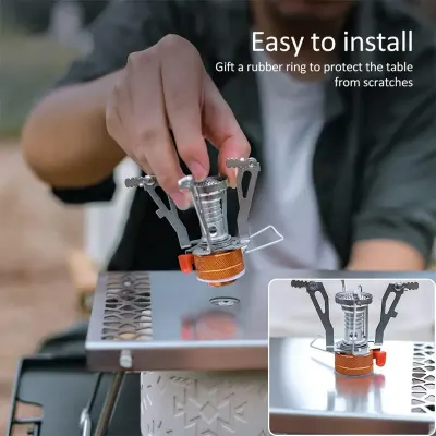 Camping Family 2000W Portable Gas Camping Stove with Foldable Stainless Steel Cooking Table, Electronic Ignition, Compact Gas Burner