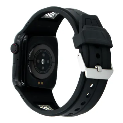 MOCOM 49mm Watch Straps Silicone Rubber For Apple Watch Mocom (Only Straps) - Black Black