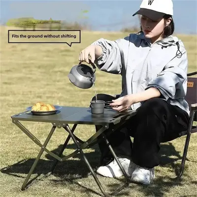 Generic Foldable Tactical Camping Table – Portable Lightweight Outdoor Aluminum Folding Table with Carrying Storage Bag