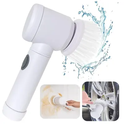 KRAWN 5-in-1 Portable Dishwashing Cleaning Brush with 5 Heads for Shiny Cleaning, KRAWN KW-48020 - White