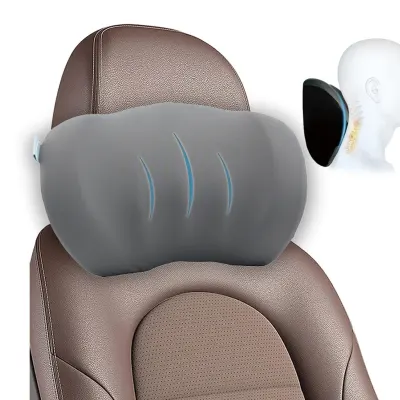 VYVY Labs Quick-Drying Headrest Pillow VYVYLabs Drive Ease Series 3D Curve Car Seat Headrest Neck Pillow - VJYTZ Black
