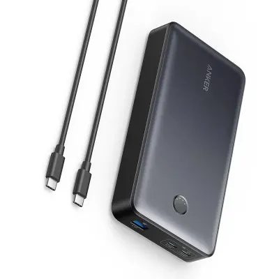 Anker 24,000mAh Power Bank with USB-C to USB-C Charging Cable, 65W Portable Charger, Anker A1379H11 Power Bank