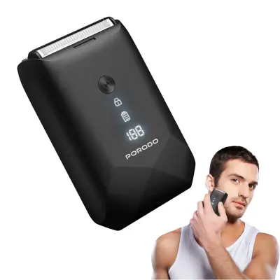 Porodo Dual-Blade Pocket Shaver with Type-C Charging, Travel Lock, Wet or Dry & IPX 6 Washable, Porodo PD-LFST128-BK - Black