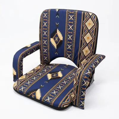 Generic Foldable Ground Seating Chair – Portable Padded Floor Lounge Chair with Backrest for Majlis & Camping Blue