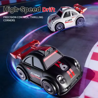 Honton C6P Mini FPV RC Drift Car with HD Camera, 2.4-Inch Screen Remote Controller, 2.4GHz Wireless Control, Smart Follow & Escape Modes Black
