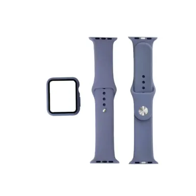 Generic 2in1 45mm Band&Case Slicone Watch Straps, Granny Grey (Only Straps)
