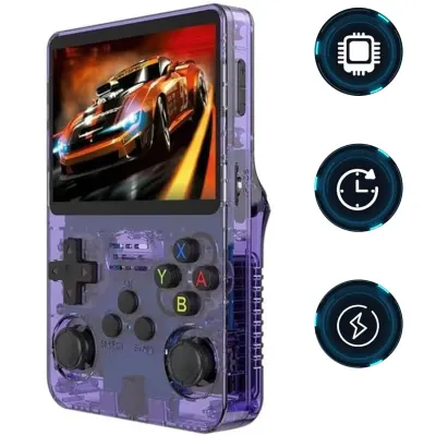 Generic Retro Handheld Game Console – Dual 3D Joysticks, 20,000+ Classic Games, 3.5″ IPS Screen, 6H Playtime (64GB) – R36S