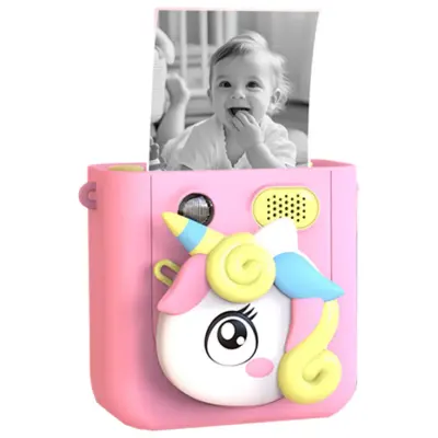 Generic Instant Print Kids Camera with 2.4-Inch HD Screen, 1080P Video Recording, 16x Zoom, 4800W Single Camera, Black & White and Color Printing, Selfie Mode, Built-In Flash, MP3 Playback and Fun Games