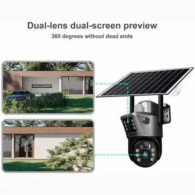 Honton S18 Dual Lens Solar PTZ Camera 5G 8K Ultra HD 10X Zoom Outdoor Security Camera (Works with 4G/5G Data SIM)