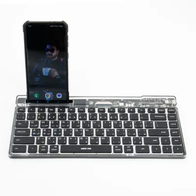 Green Lion Transparent Wireless Keyboard with Phone Cradle and Touch Power Switch Green Lion - Transparent