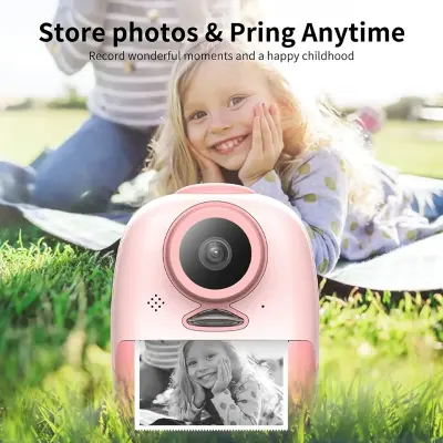 Porodo Kids 1080P HD Instant Print Digital Camera with 2-Inch Screen, Selfie Camera, Burst Photography, Time-Lapse Recording, 1000mAh Rechargeable Battery, USB-C Charging and Up to 32GB MicroSD Card Support – PD-KDCAM-YL