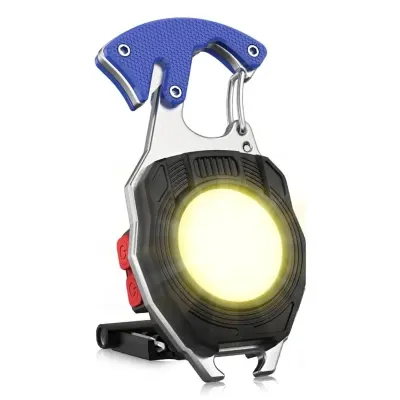 Generic Mini COB Work Lights LED Flashlight Keychain Outdoor Camping Fishing Climbing Multifunction Portable Magnetic Torch USB Charging