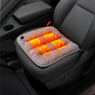 Green Lion Electric Heat Pad Heating Seat Cushion – Gray, 4 Heating Modes, 30s Fast Heat, USB Powered