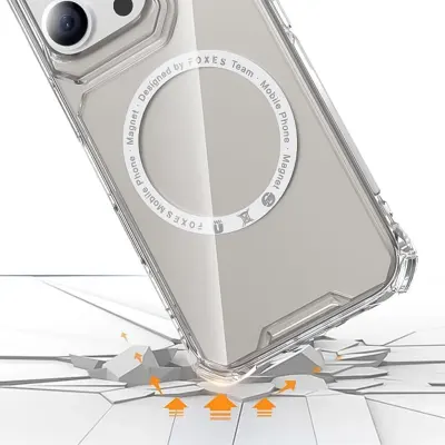 Foxes iPhone 14/15/16 PRO MAX MagSafe Clear Case with 7 Feet Military Grade Drop Protection and 4 Corners Air Bags, Foxes FC-11 iPhone Cover - 15 PRO MAX 15 PRO MAX