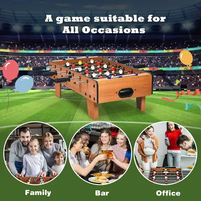 Generic Tabletop Foosball Soccer Game with Score Trackers, Anti-Slip Hand Grips, Mini Football