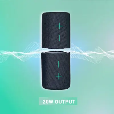 mycandy 20W Detachable Bluetooth Speaker with Powerful Sound, Customizable, Waterproof, Great for Outdoors, Pool Parties mycandy WBS-B150 - Black