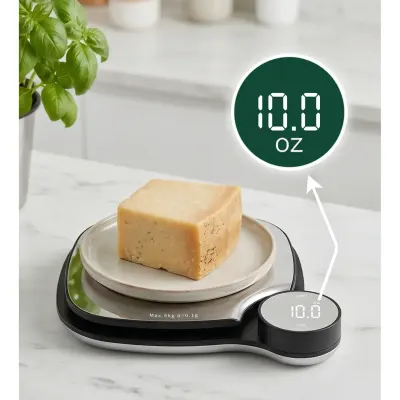 Green Lion Smart Digital Kitchen Scale with 5kg Capacity Stainless Steel Platform and Tare Function for Baking and Cooking