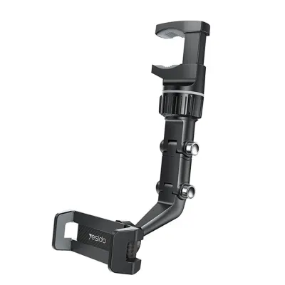 Yesido Rearview Mirror Car Phone Holder with 360° Rotation & Adjustable Mount