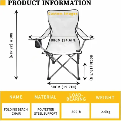 Generic Portable Folding Camping Chair with Cup Holder – Lightweight Outdoor Armchair for Beach, Picnics & Camping Red